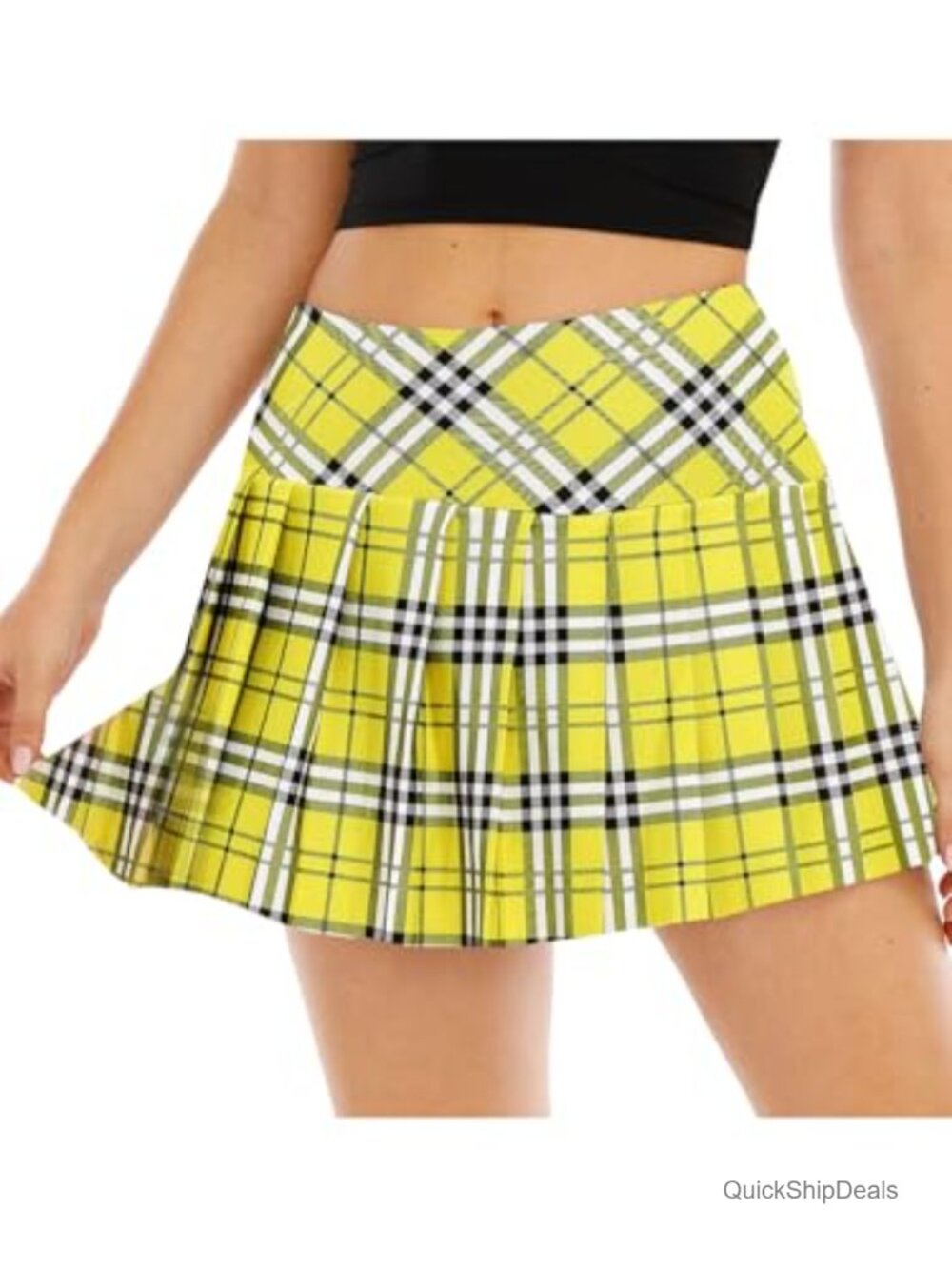 Womens Plaid Pleated Tennis Skort with Shorts High Waisted Golf Skirt